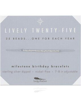 25th Birthday Gifts for Her - 14K Gold Dipped Beads Bracelet, Adjustable Cord
